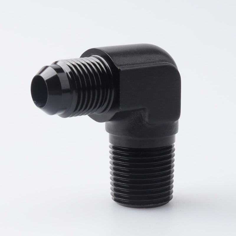 AC PERFORMANCE 90 Degree Elbow -6 AN Male to 3/8" NPT Male Fitting Adapter Connector Aluminum Black - Image 3